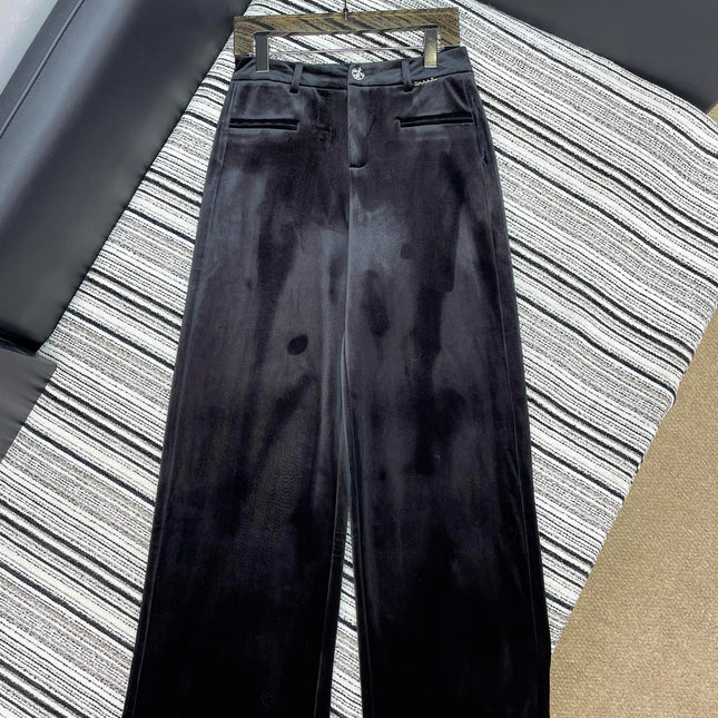 CHANEL 25S STRAIGHT-LEG VELVET PANTS 445