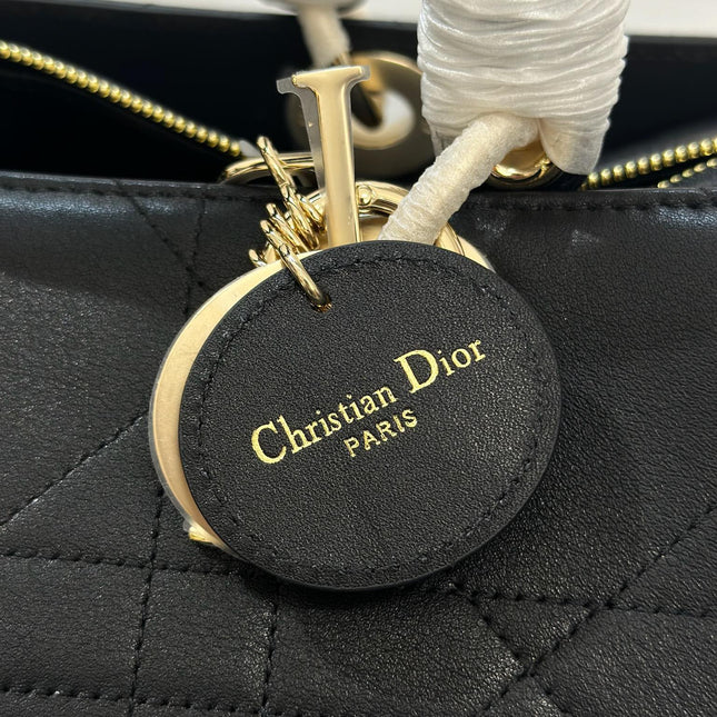 DIOR 26S CANNAGE GRANVILLE 34 IN BLACK CALFSKIN