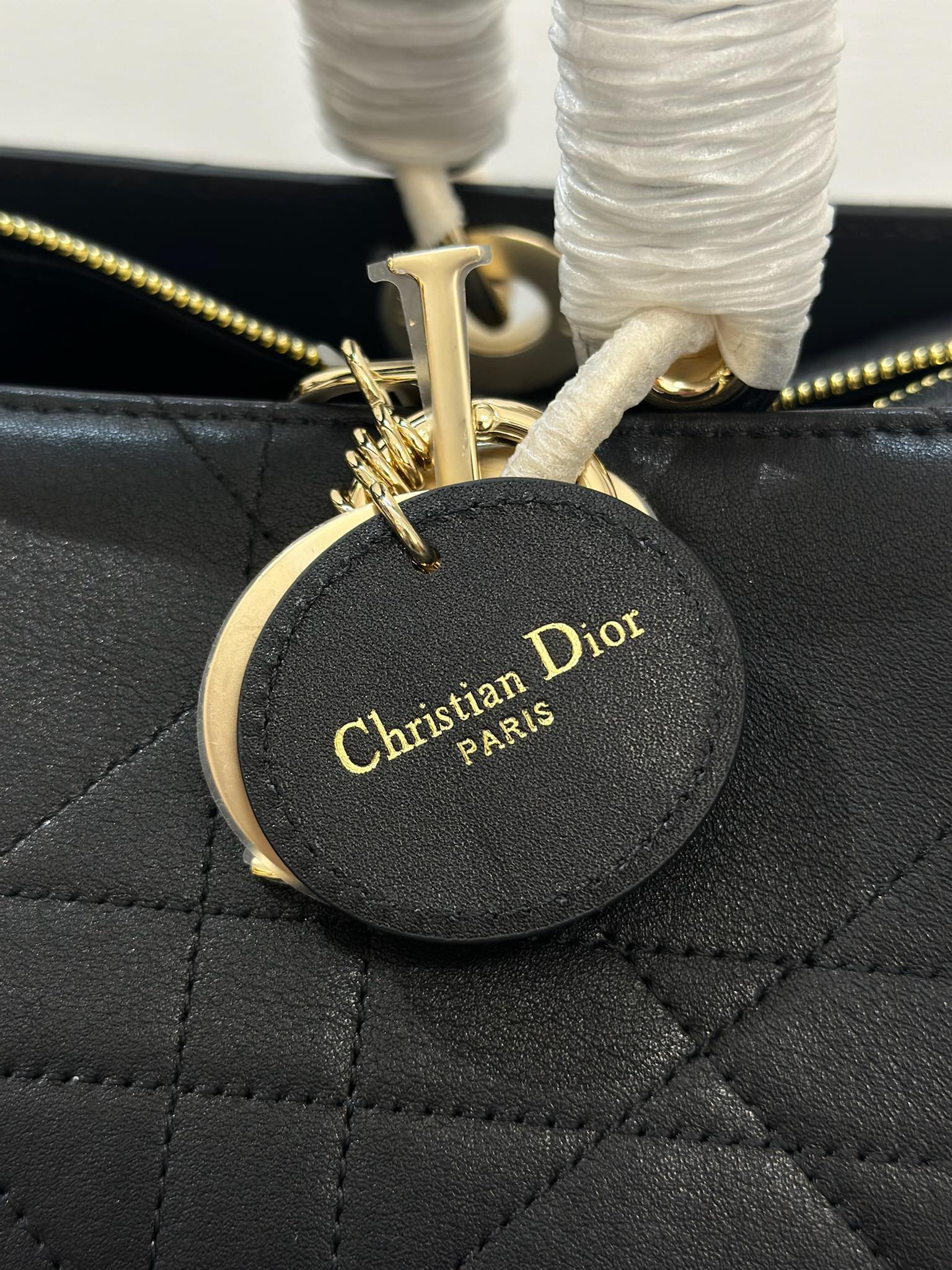 DIOR 26S CANNAGE GRANVILLE 34 IN BLACK CALFSKIN