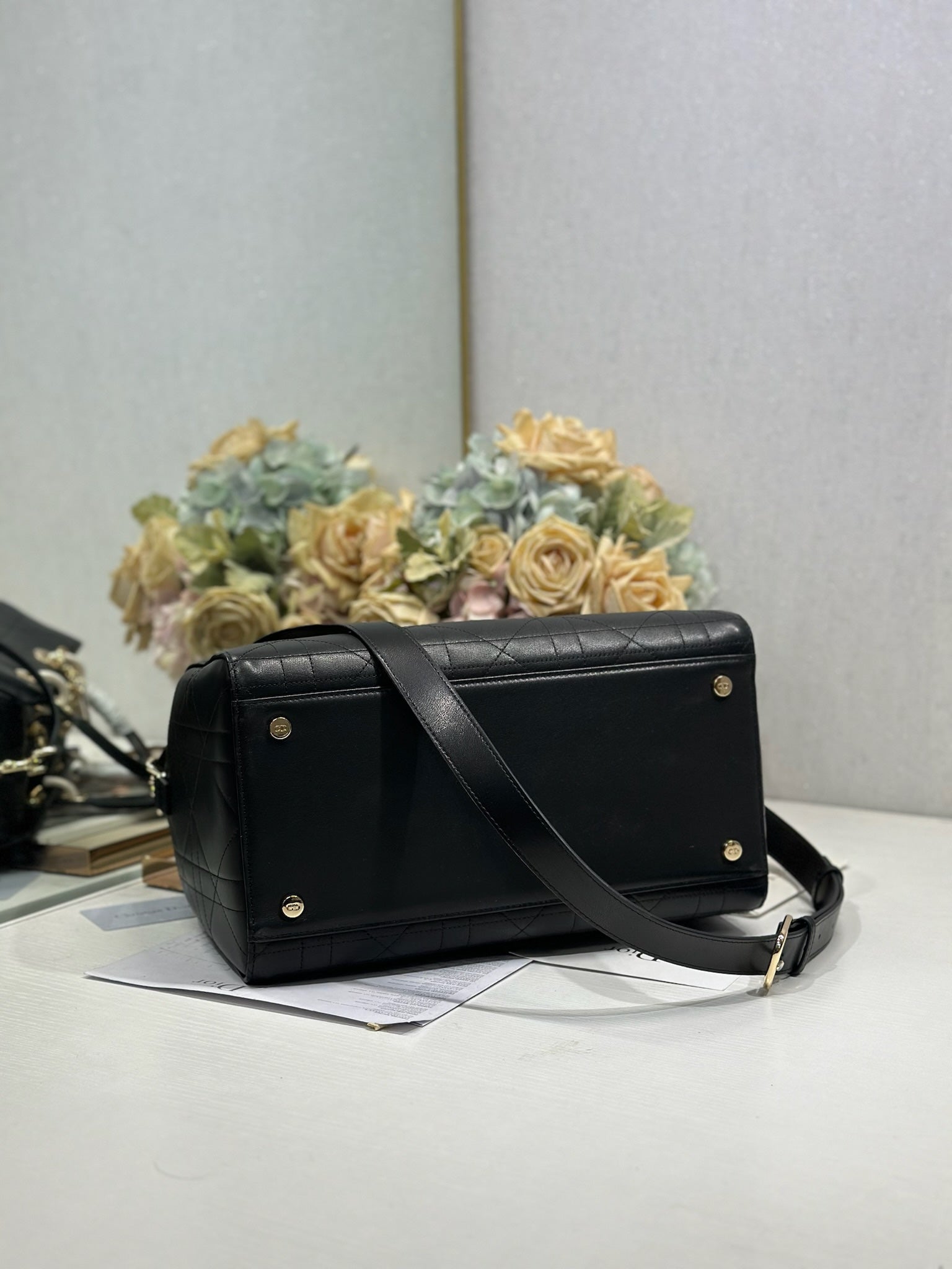 DIOR 26S CANNAGE GRANVILLE 34 IN BLACK CALFSKIN