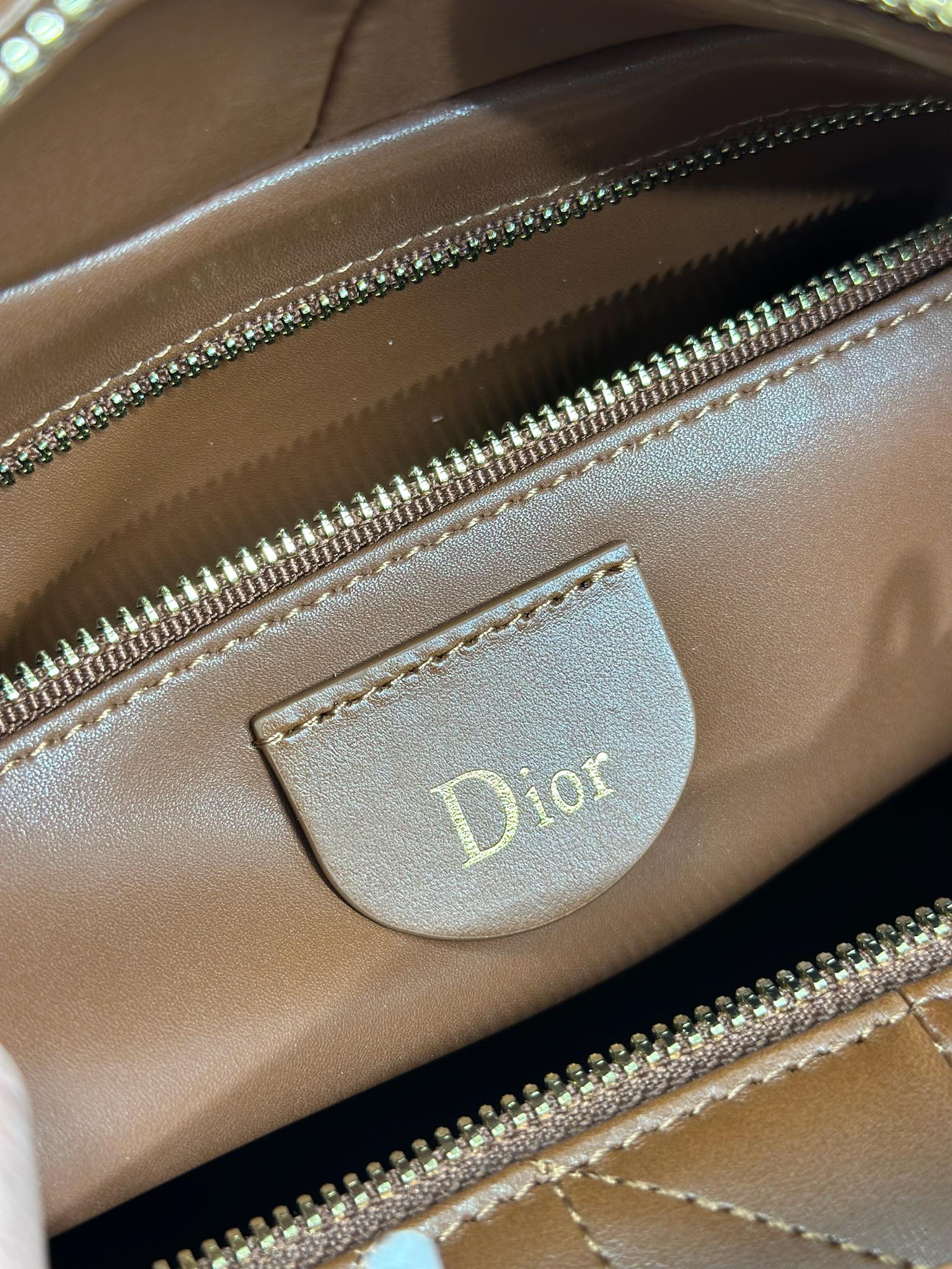 DIOR 26S CANNAGE GRANVILLE BAG 34 IN DARK BROWN CALFSKIN