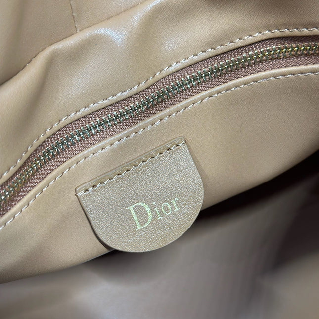 DIOR 26S LADY BAG 34 IN LIGHT BROWN CALFSKIN