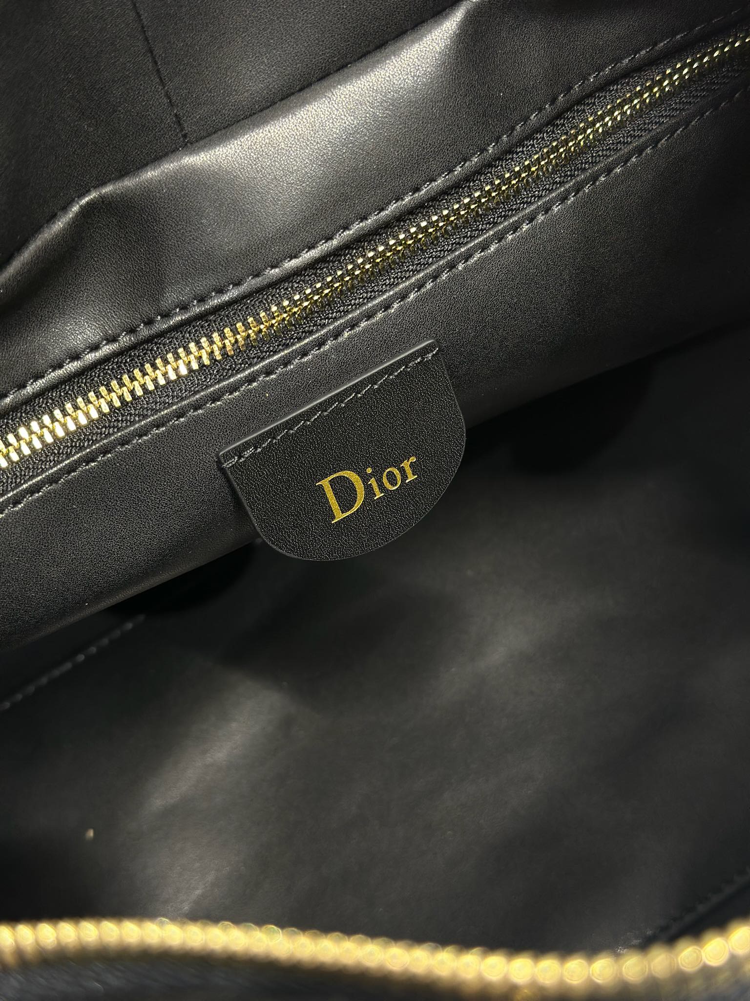 DIOR 26S LADY BAG 34 IN BLACK SUEDE