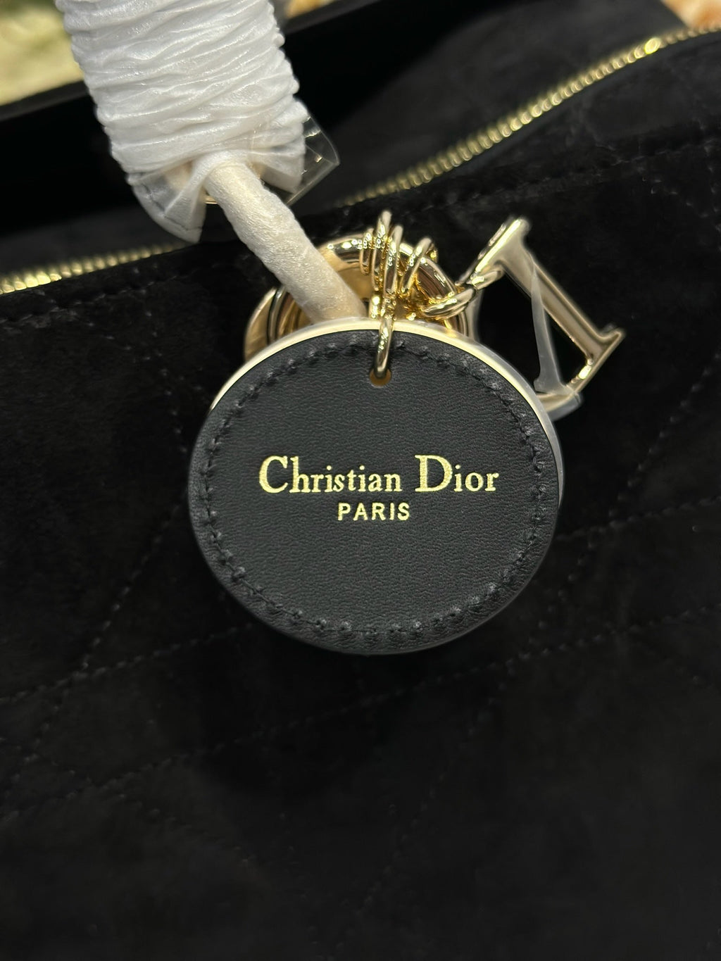 DIOR 26S CANNAGE GRANVILLE BAG 34 IN BLACK SUEDE