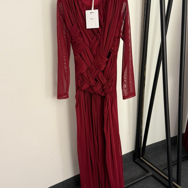 DIOR 25S LONG-SLEEVE MESH DRESS 822