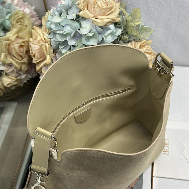 DIOR 26S DIORLY BAG 33 IN BEIGE SUEDE