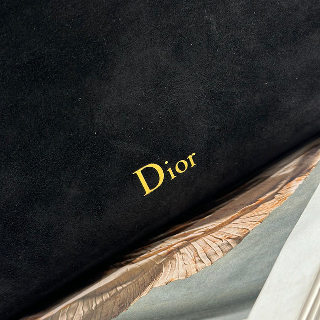 DIOR 26S DIORLY BAG 36 IN BLACK SUEDE