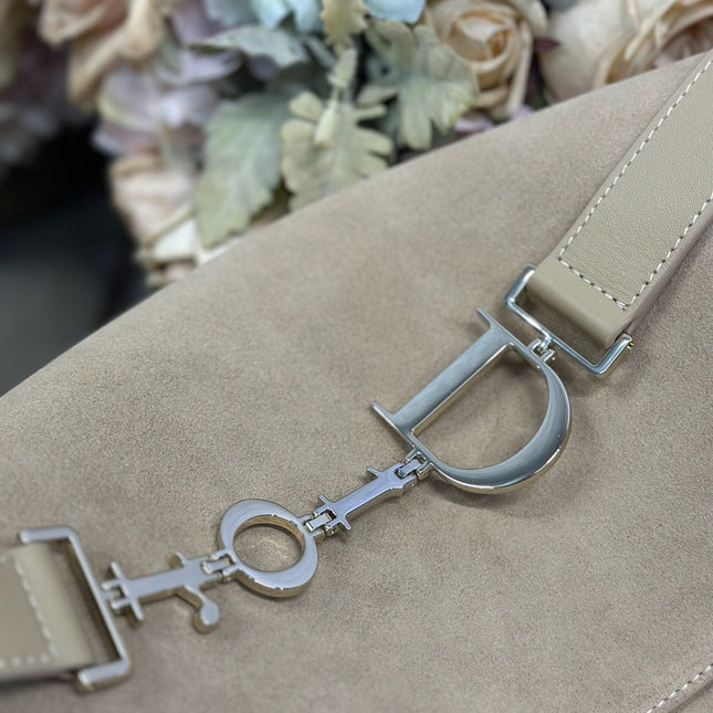 DIOR 26S DIORLY BAG 36 IN BEIGE SUEDE