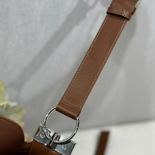 DIOR 26S DIORLY BAG 39 IN BROWN SUEDE