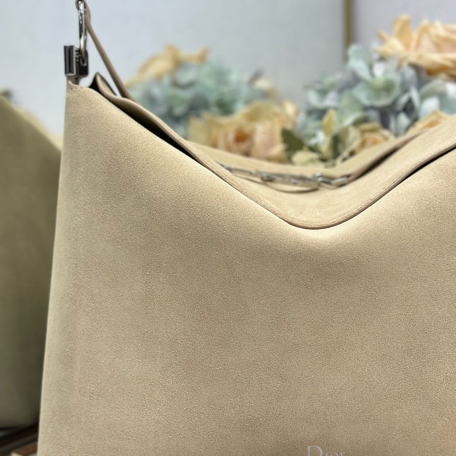 DIOR 26S DIORLY BAG 39 IN BEIGE SUEDE