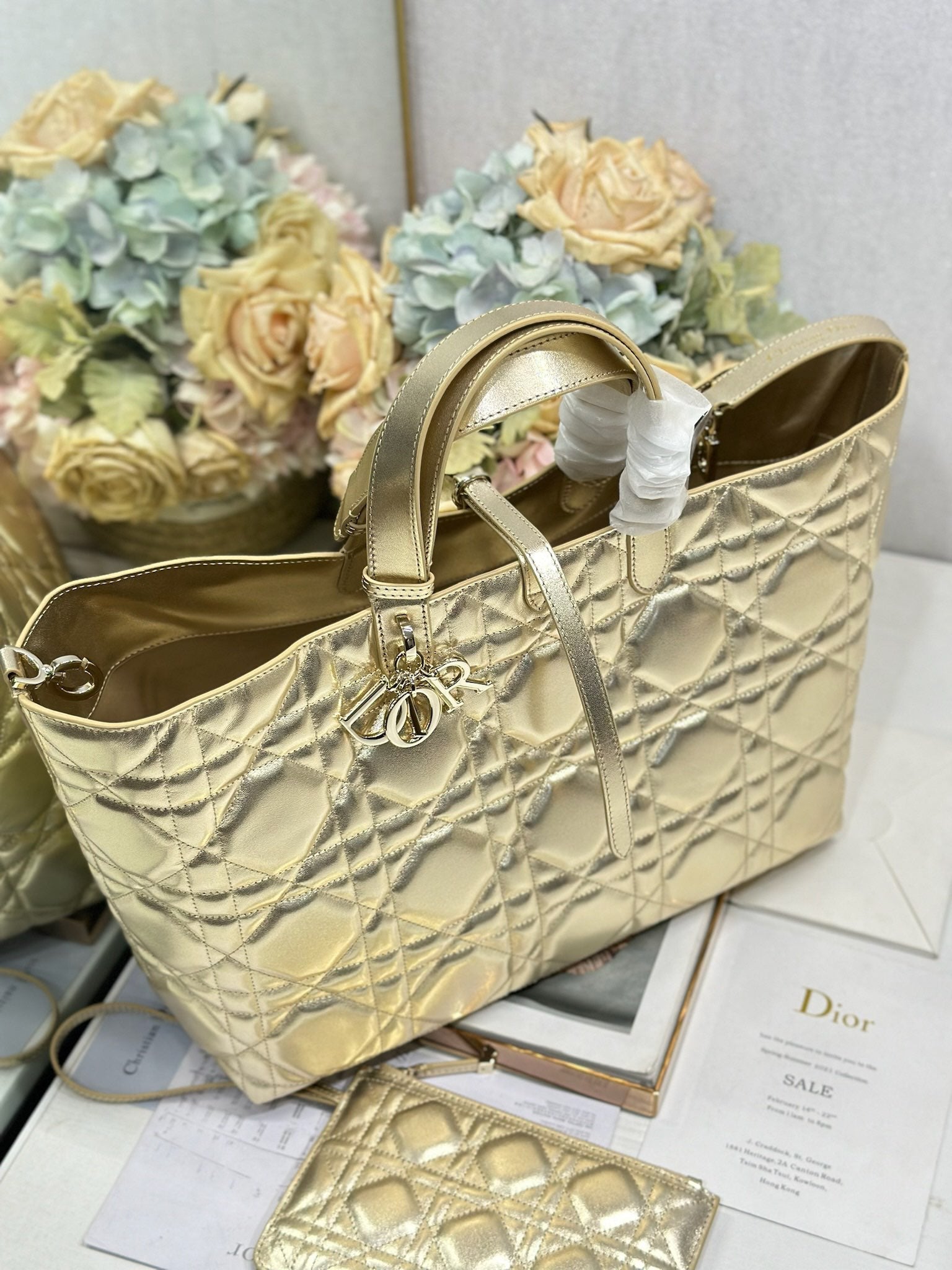 DIOR 26S TOUJOURS BAG 37 IN GOLD CALFSKIN