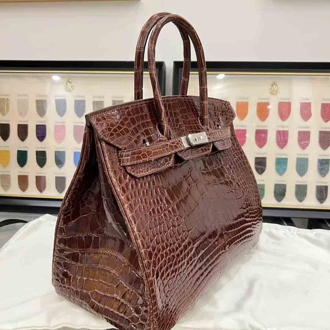 HM BIRKIN 35 IN CHOCOLATE CALFSKIN CUSTOMIZED TO CUSTOMER REQUEST