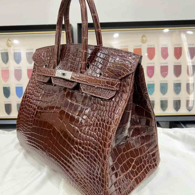 HM BIRKIN 35 IN CHOCOLATE CALFSKIN CUSTOMIZED TO CUSTOMER REQUEST