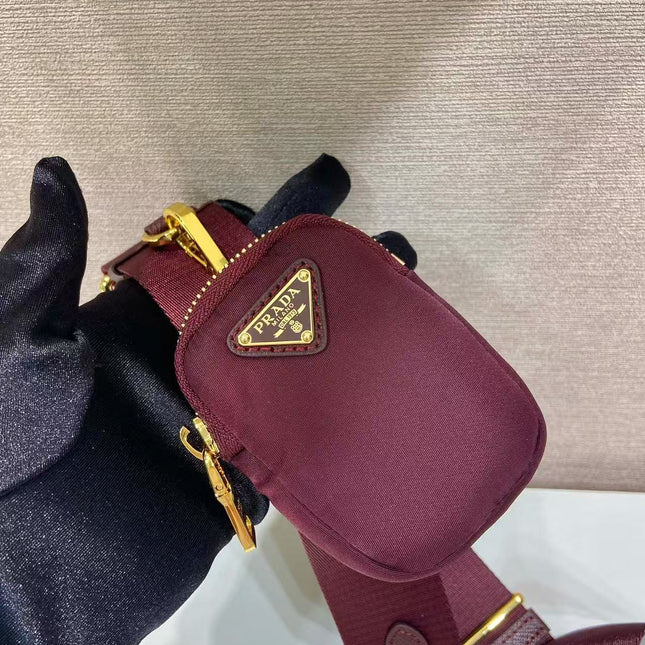 PRA HOBO BAG 22 IN BURGUNDY RED RE-NYLON