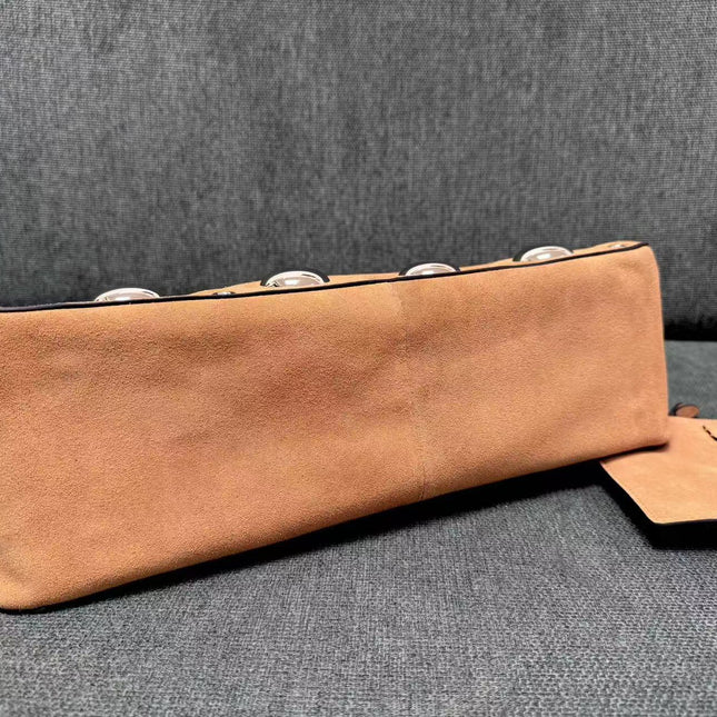 GARAVANI NELLCOTE SHOULDER BAG IN 40 BROWN SUEDE TP3