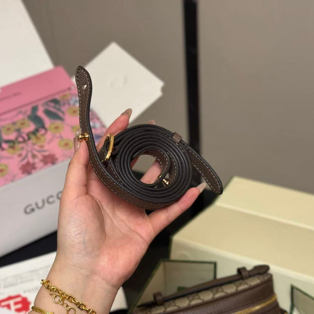 GUCCI OPHIDIA MINI BAG 15 IN BROWN GG CANVAS