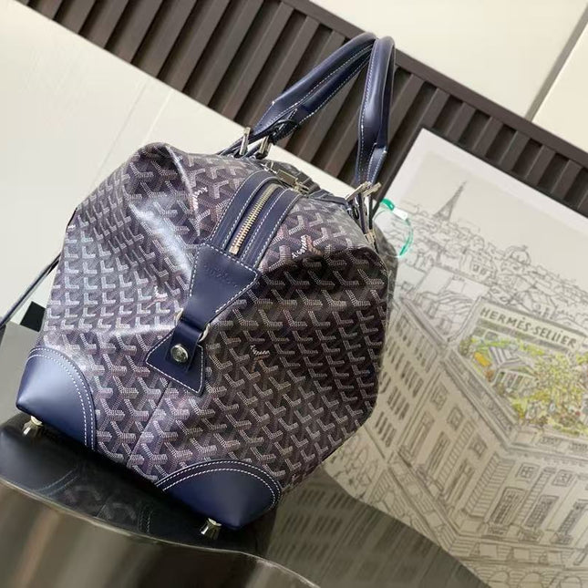 GOYARD BOEING 45 DUFFLE BAG IN NAVY BLUE GOYARDINE CANVAS