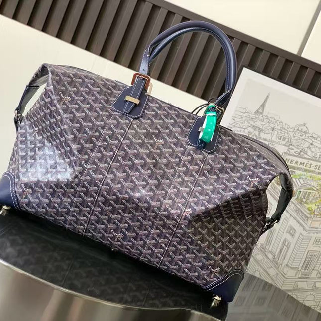 GOYARD BOEING 45 DUFFLE BAG IN NAVY BLUE GOYARDINE CANVAS