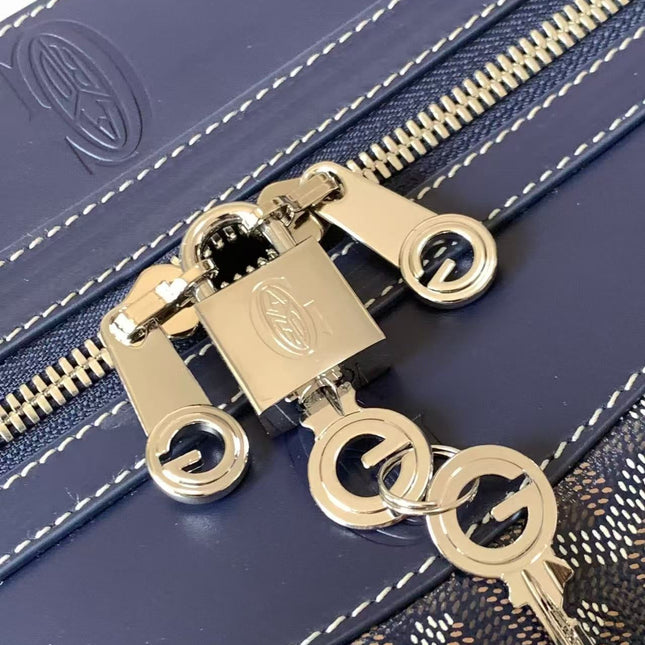 GOYARD BOEING 45 DUFFLE BAG IN NAVY BLUE GOYARDINE CANVAS