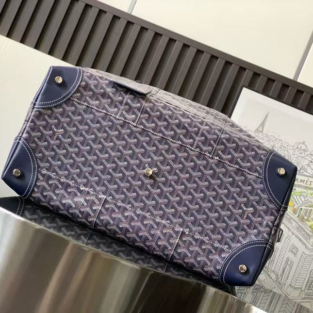 GOYARD BOEING 45 DUFFLE BAG IN NAVY BLUE GOYARDINE CANVAS