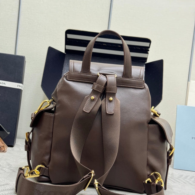 PRADA EXPLORE MEDIUM BACKPACK 29 IN BROWN CALFSKIN