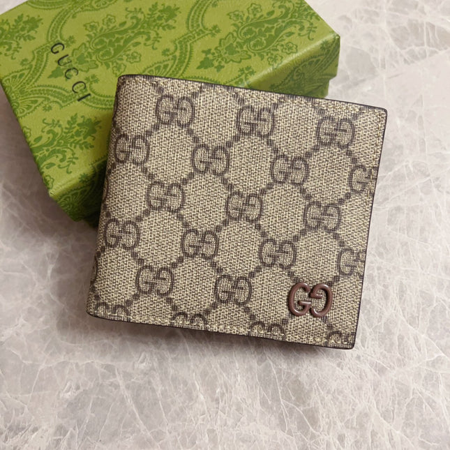 GUCCI BI-FOLD CARD HOLDER 11 IN BEIGE MIX BROWN MONOGRAM CANVAS