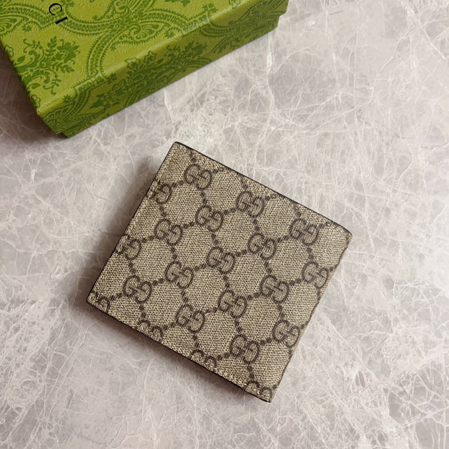 GUCCI BI-FOLD CARD HOLDER 11 IN BEIGE MIX BROWN MONOGRAM CANVAS