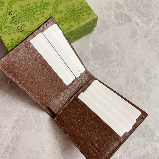 GUCCI BI-FOLD CARD HOLDER 11 IN BEIGE MIX BROWN MONOGRAM CANVAS
