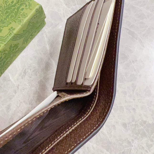 GUCCI BI-FOLD CARD HOLDER 11 IN BEIGE MIX BROWN MONOGRAM CANVAS