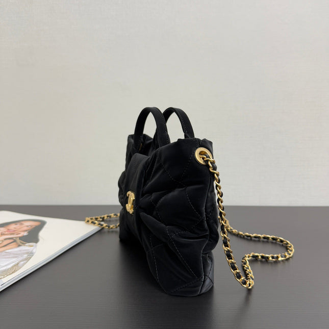 CHANEL MINI BOW BAG 26 IN BLACK VELVET WITH GOLD HARDWARE