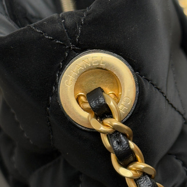 CHANEL MINI BOW BAG 26 IN BLACK VELVET WITH GOLD HARDWARE