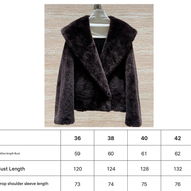 HERMES 25S SHEARLING COAT WITH LARGE LAPELS 213