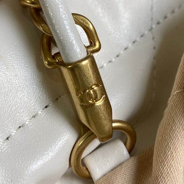 CC MINI 20 HANDBAG IN WHITE CALFSKIN GOLD HARDWARE