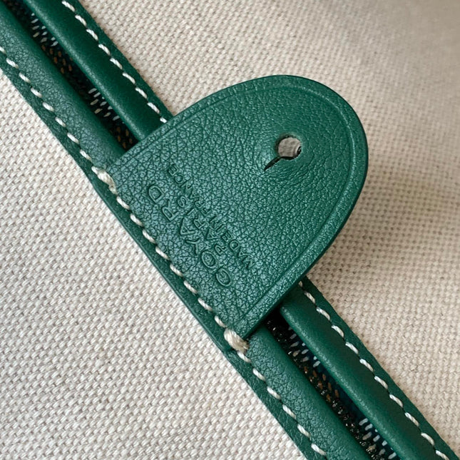 SAINT LOUIS 30 IN GREEN GOYARDINE CANVAS MIX CALFSKIN