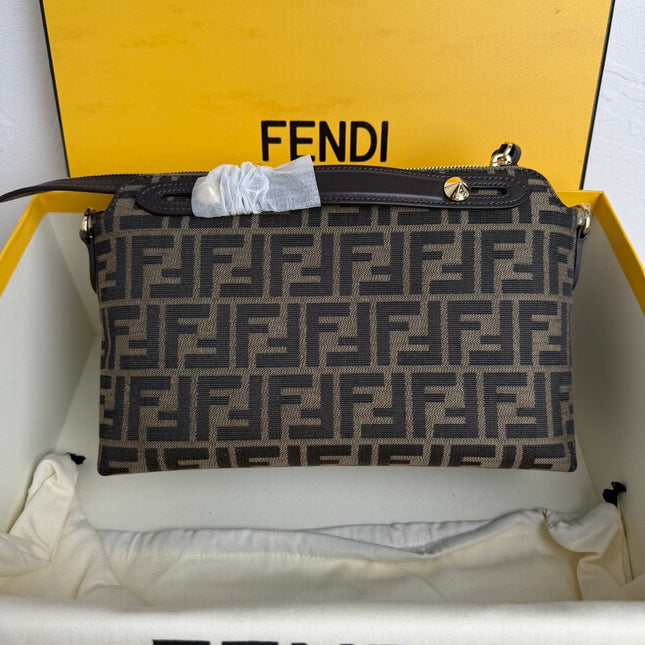 FENDI BY THE WAY SOFT MEDIUM BAG 29 IN BROWN FF JACQUARD FABRIC