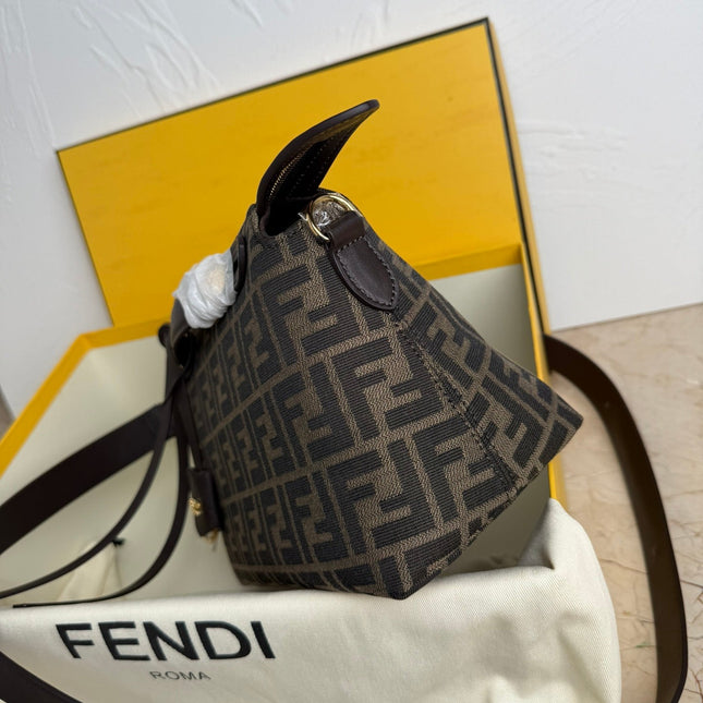 FENDI BY THE WAY SOFT MEDIUM BAG 29 IN BROWN FF JACQUARD FABRIC