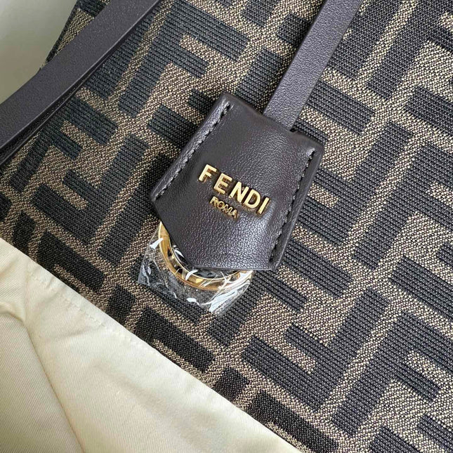 FENDI BY THE WAY SOFT MEDIUM BAG 29 IN BROWN FF JACQUARD FABRIC