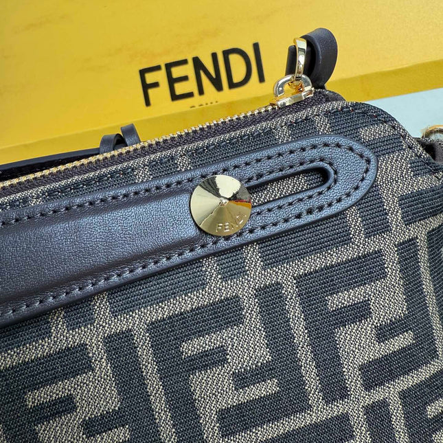 FENDI BY THE WAY SOFT MEDIUM BAG 29 IN BROWN FF JACQUARD FABRIC