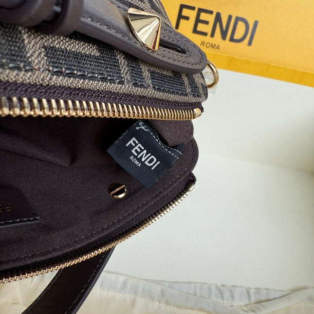 FENDI BY THE WAY SOFT MEDIUM BAG 29 IN BROWN FF JACQUARD FABRIC