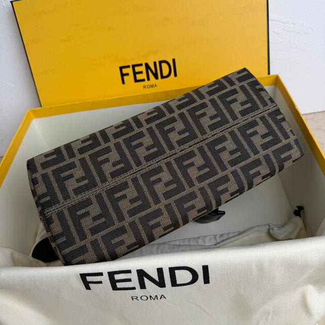 FENDI BY THE WAY SOFT MEDIUM BAG 29 IN BROWN FF JACQUARD FABRIC