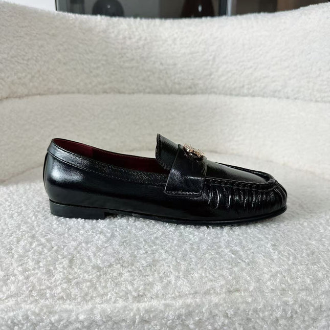CHANEL 26S CC LOAFERS IN BLACK CALFSKIN 27726