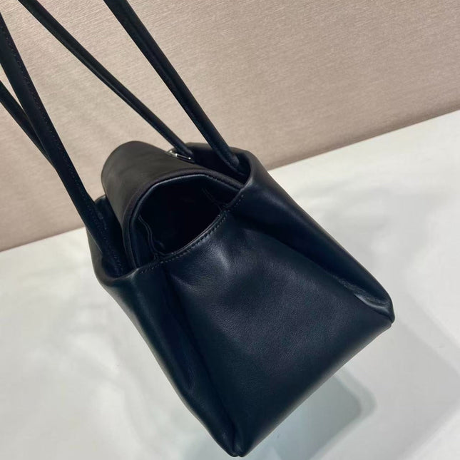 PRADA BONNIE HANDBAG 28 IN BLACK CALFSKIN