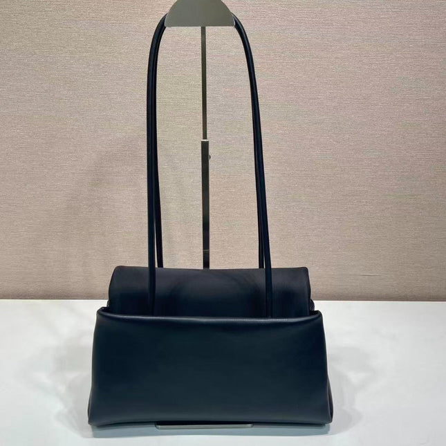 PRADA BONNIE HANDBAG 28 IN BLACK CALFSKIN