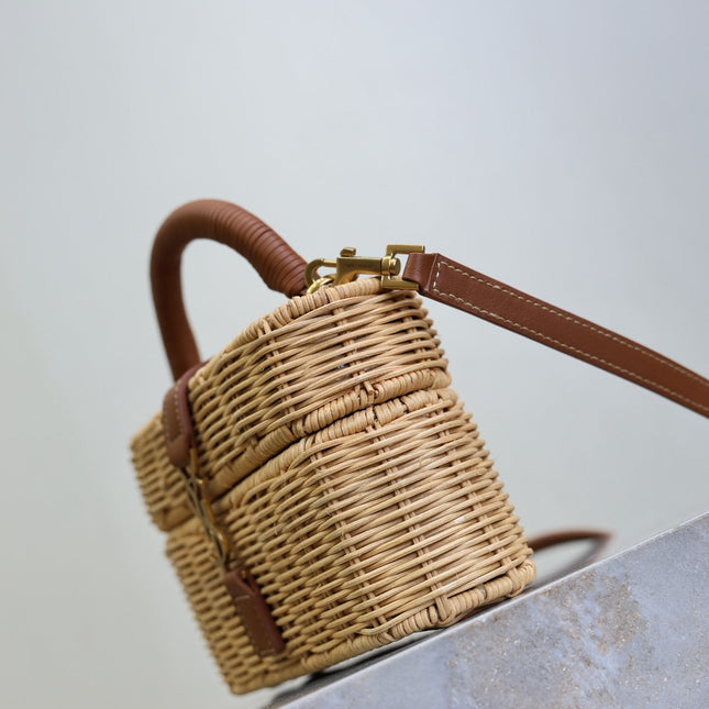 YSL GABY VANITY BAG 18 IN BEIGE WOVEN RAFFIA