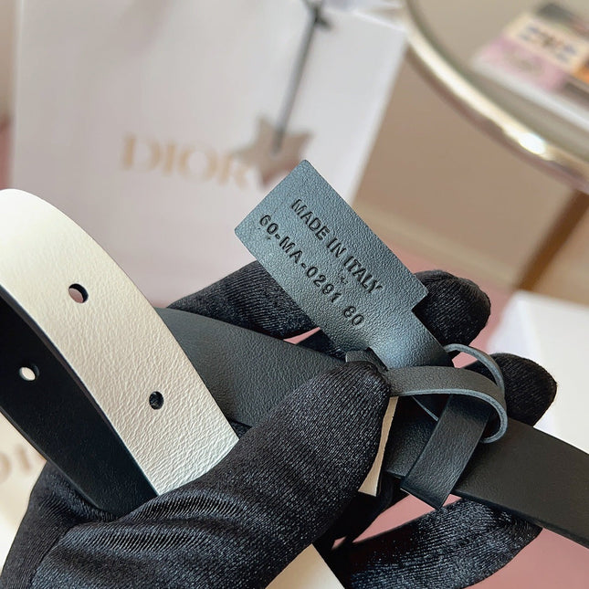DIOR 25S BELT 20 MM IN BLACK CALFSKIN 618008
