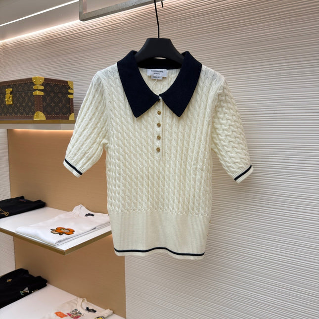 THOM 26S SHORT SLEEVE POLO KNIT TOP STYLE 237