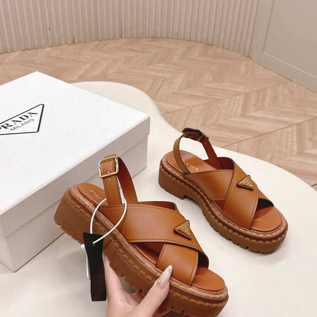 25S SANDALS IN LIGHT TAN CALFSKIN LOGO GOLD HARDWARE
