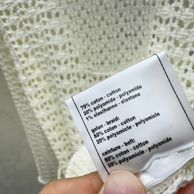 CHANEL 25S OPEN-KNIT WAIST-TIE SWEATER 528