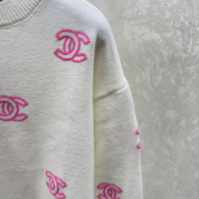 CHANEL 25S LONG-SLEEVE ROUND-NECK SWEATER 526