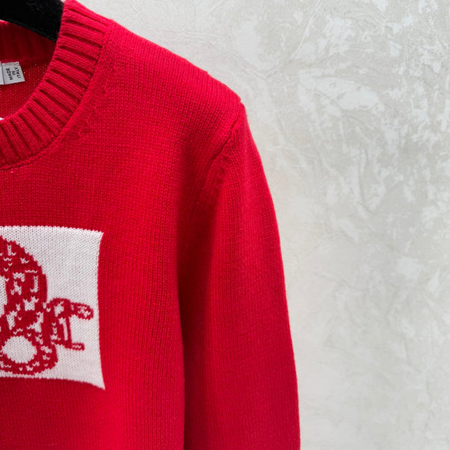 DIOR 25S LONG-SLEEVE KNIT CREWNECK SWEATER 641